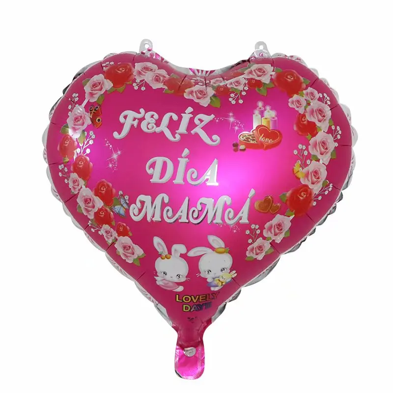 50pcs 18inch heart Spanish Happy mother's Day Balloon love Mama Feliz Dia Foil Ballon Mother party Decorations Helium Air Globos
50pcs 18inch heart Spanish Happy mother's Day Balloon love Mama Feliz Dia Foil Ballon Mother party Decorations Helium Air Globos