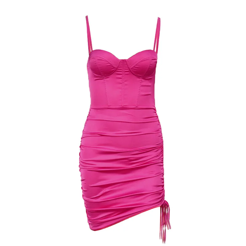 2021 autumn women's new style European and American sexy tight V-neck satin pleated hip sling skirt sexy dress
2021 autumn women's new style European and American sexy tight V-neck satin pleated hip sling skirt sexy dress