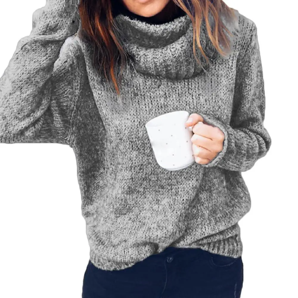 Women Autumn Solid Color Turtle Neck Long Sleeve Knitted Sweater Pullover Jumper fashion Harajuku oversized sweater Pullovers
Women Autumn Solid Color Turtle Neck Long Sleeve Knitted Sweater Pullover Jumper fashion Harajuku oversized sweater Pullovers