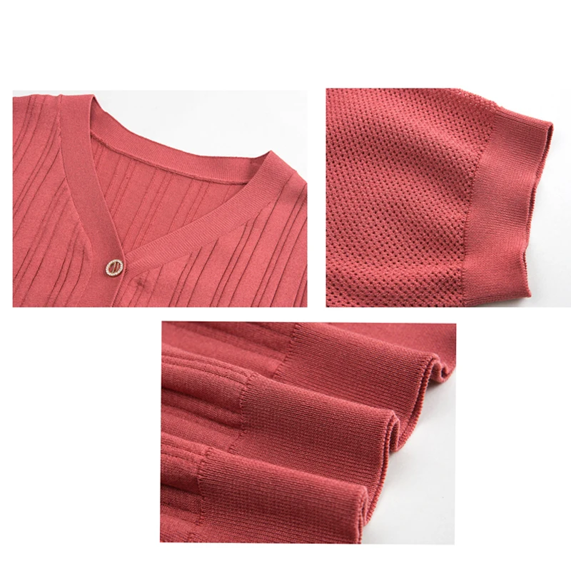 2021 Spring Summer Women Sweaters and Pullovers Solid V-neck Short-sleeved Knit Sweater Thin Casual Tops Jumper Female
2021 Spring Summer Women Sweaters and Pullovers Solid V-neck Short-sleeved Knit Sweater Thin Casual Tops Jumper Female