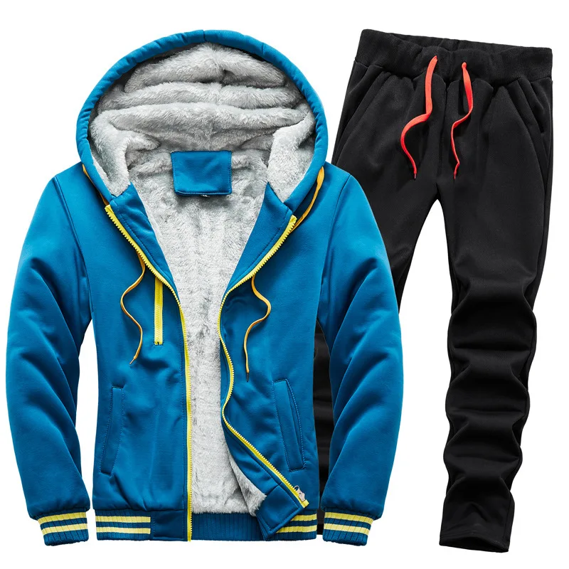 Men Set Fashion Tracksuit Lined Thick Sweatshirt Pants Sportswear Winter Outdoor Set Thicken Fleece Warm Hooded Jacket Pants
Men Set Fashion Tracksuit Lined Thick Sweatshirt Pants Sportswear Winter Outdoor Set Thicken Fleece Warm Hooded Jacket Pants