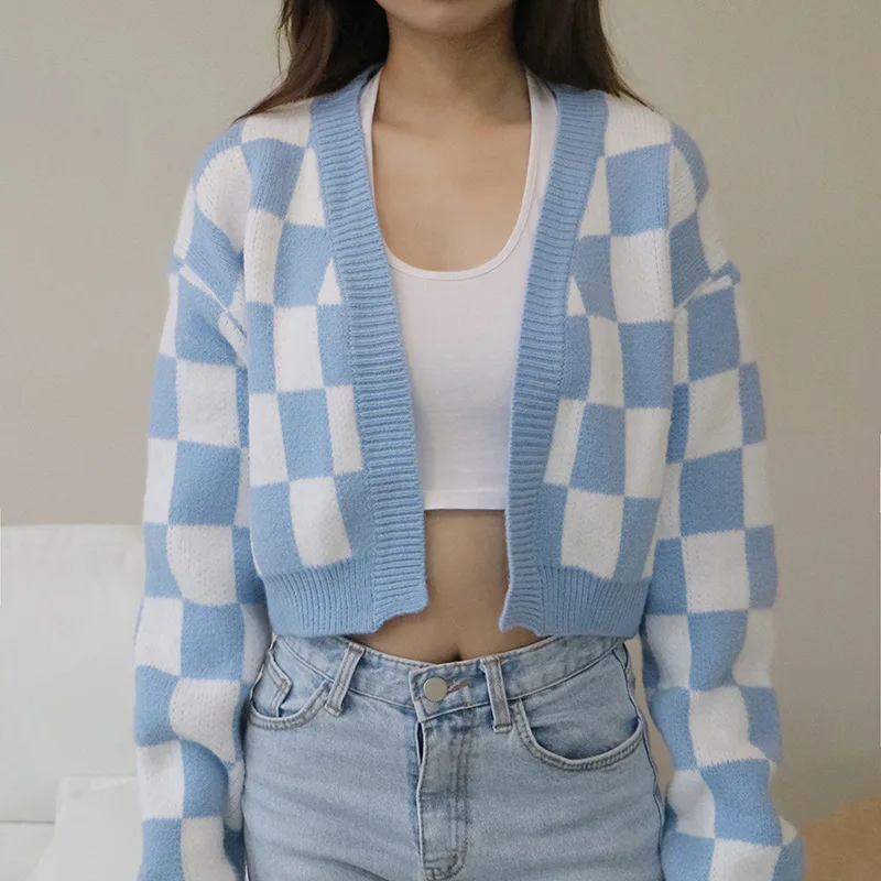 Female All-Match Kawaii Sweaters 2021 Women's Sweater Autumn Winter Vintage Plaid Cardigans Korean Chic Cropped Slim Cardigan
Female All-Match Kawaii Sweaters 2021 Women's Sweater Autumn Winter Vintage Plaid Cardigans Korean Chic Cropped Slim Cardigan
