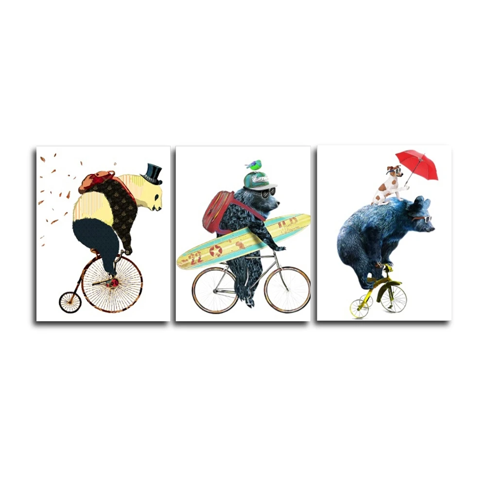 Laeacco 3 Panel Canvas Calligraphy Painting Cartoon Animal Bike Poster and Print Wall Art for Living Room Home Decor Pictures
Laeacco 3 Panel Canvas Calligraphy Painting Cartoon Animal Bike Poster and Print Wall Art for Living Room Home Decor Pictures