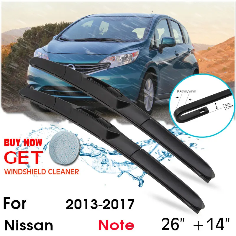 Car Wiper Blade Front Window Windshield Rubber Silicon Refill Wipers For Nissan Note 2013-2017 LHD /RHD 26"+14" Car Accessories
Car Wiper Blade Front Window Windshield Rubber Silicon Refill Wipers For Nissan Note 2013-2017 LHD /RHD 26"+14" Car Accessories