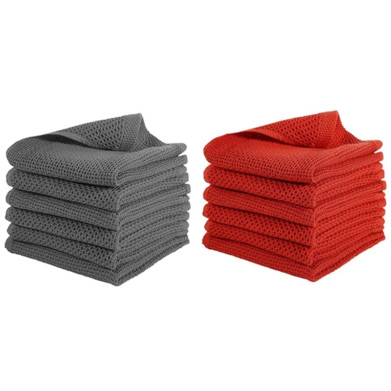 12Pack 100% Cotton Waffle Weave Kitchen Dish Cloths, Absorbent Quick Drying Dish Towels 13Inch x 13Inch -Gray & Red
12Pack 100% Cotton Waffle Weave Kitchen Dish Cloths, Absorbent Quick Drying Dish Towels 13Inch x 13Inch -Gray & Red