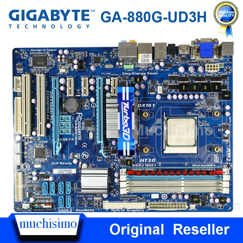 Socket AM3 DDR3 Gigabyte оригинальная материнская плата для настольного ПК 16 ГБ ATX SATAII USB2.0 с