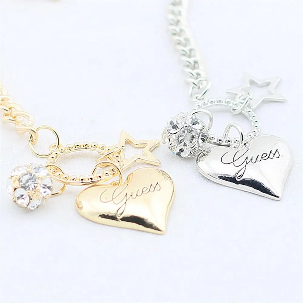 Fashion Bracelet Ball Pentagram Heart Bracelet Crystal Chain Wristband Hand Chain Gold Silver Color Women Jewelry Hot
Fashion Bracelet Ball Pentagram Heart Bracelet Crystal Chain Wristband Hand Chain Gold Silver Color Women Jewelry Hot