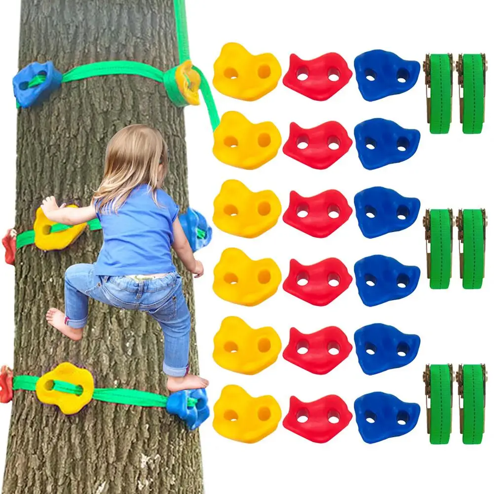 

Children's Outdoor Climbing Wall Stones Holds Plastic Textured Climbing Rock Holds Wall for Kids Multi Color Assorted