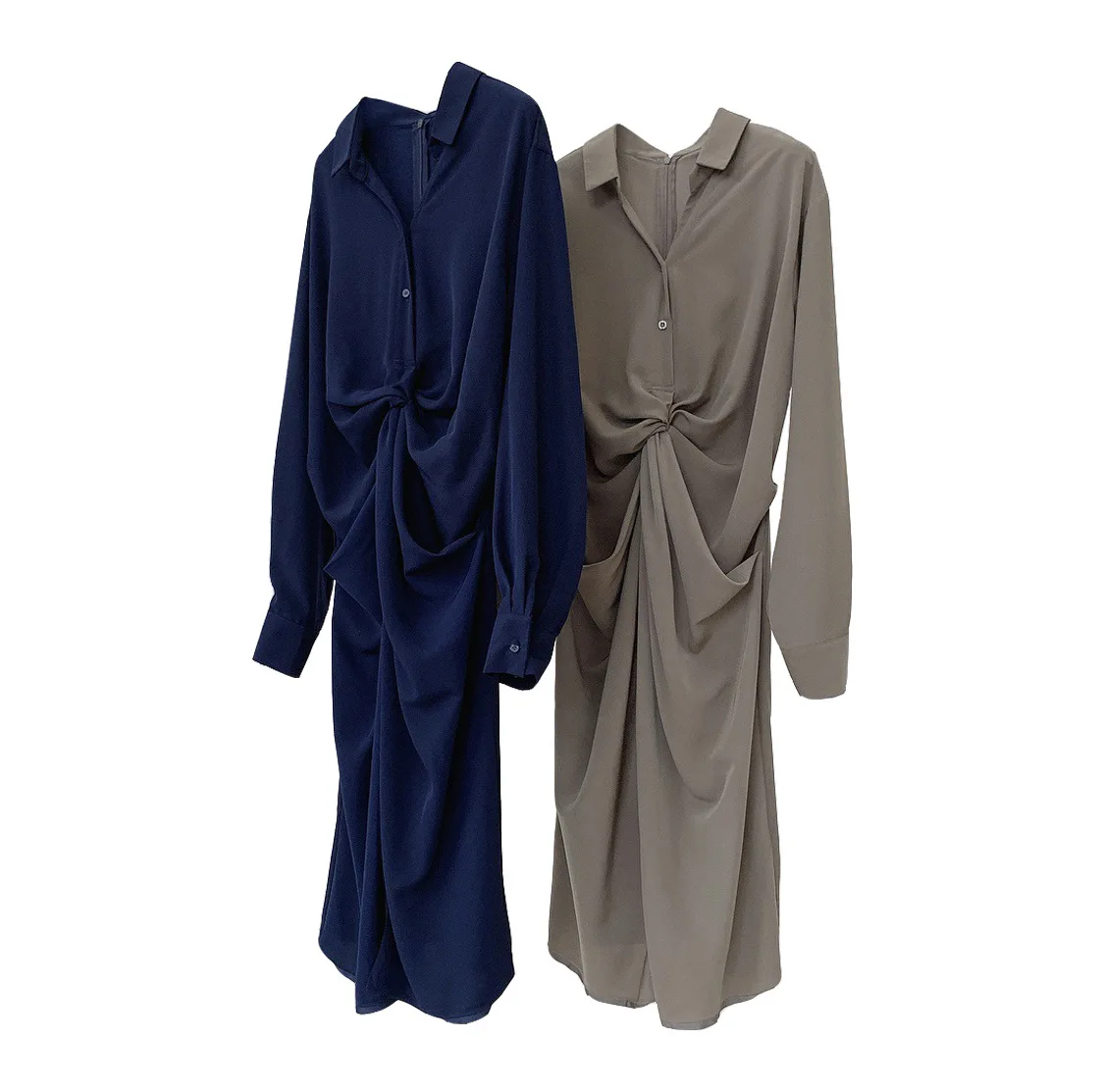 Elegant Single-breasted Knot Female Dress Stylish Turn-down Collar Long Sleeve Slim Waist Midi Dress for Women 2021
Elegant Single-breasted Knot Female Dress Stylish Turn-down Collar Long Sleeve Slim Waist Midi Dress for Women 2021