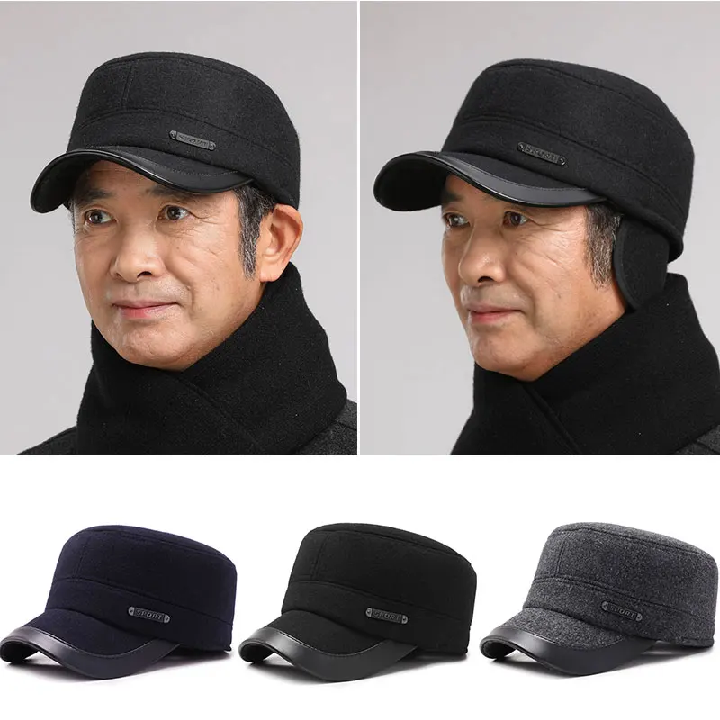 Middle-aged Elderly Hats Simple All-match Pure Color Ear Protection Caps Winter Warm Comfortable Thicken Male Baseball Cap
Middle-aged Elderly Hats Simple All-match Pure Color Ear Protection Caps Winter Warm Comfortable Thicken Male Baseball Cap