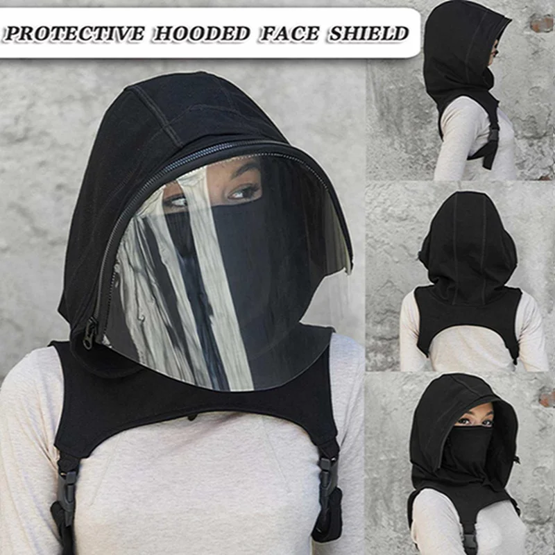 Full Protective Face Wear Hooded Hat Adults Face Shield Reusable Removable Men Women's Outdoor Motorcycle Face Mask Masque
Full Protective Face Wear Hooded Hat Adults Face Shield Reusable Removable Men Women's Outdoor Motorcycle Face Mask Masque