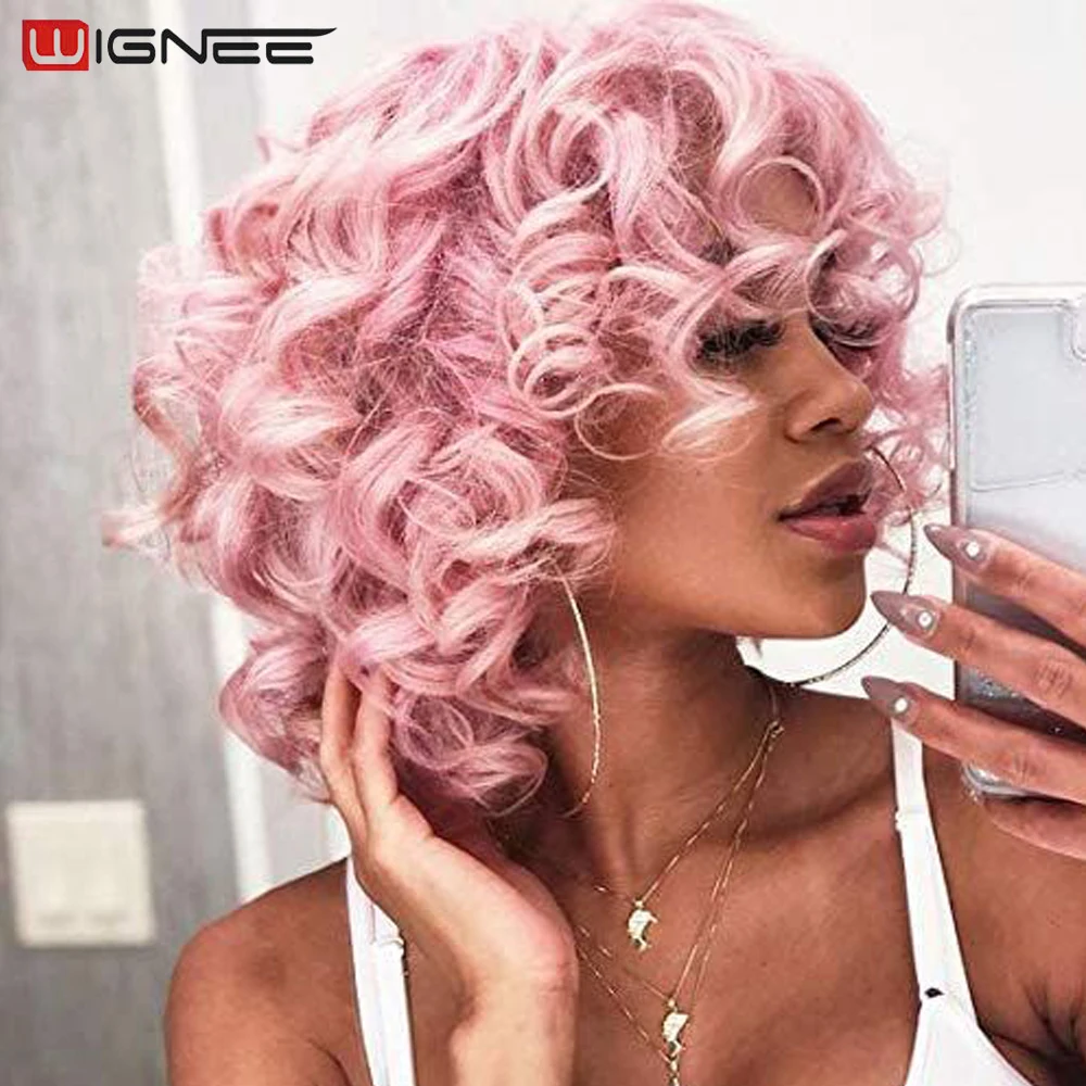 Wignee Short Curly Wigs With Bangs Afro Curly Synthetic Short Wigs For Black Women Pink Wig Cosplay Curls Heat Resistant Hair
Wignee Short Curly Wigs With Bangs Afro Curly Synthetic Short Wigs For Black Women Pink Wig Cosplay Curls Heat Resistant Hair