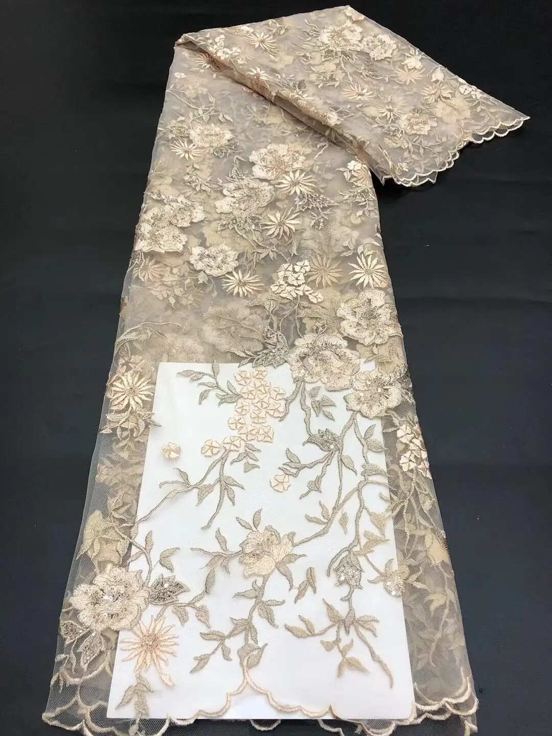 High Quality French African Lace Fabric ZH-4188810 with Sequins Embroidery Tulle Lace Fabric For Nigerian Bridal Dress Material
High Quality French African Lace Fabric ZH-4188810 with Sequins Embroidery Tulle Lace Fabric For Nigerian Bridal Dress Material