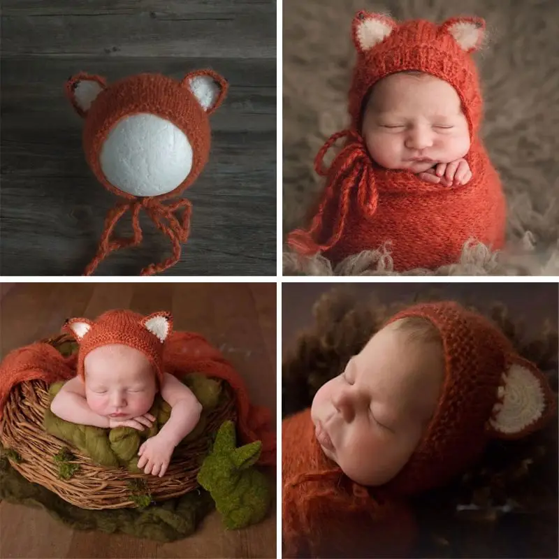 Newborn Hat Photography Props Knitted Baby Girls Boys Hat Infant Cap Photo Prop