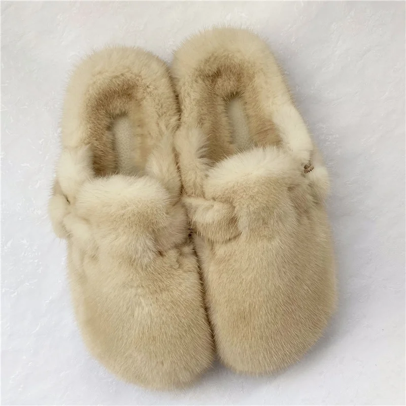 New Style Fur Slippers Ladies Winter Warm Shoes Real Mink Fur Slippers Household Furry Closed Toe Flat Shoes
New Style Fur Slippers Ladies Winter Warm Shoes Real Mink Fur Slippers Household Furry Closed Toe Flat Shoes