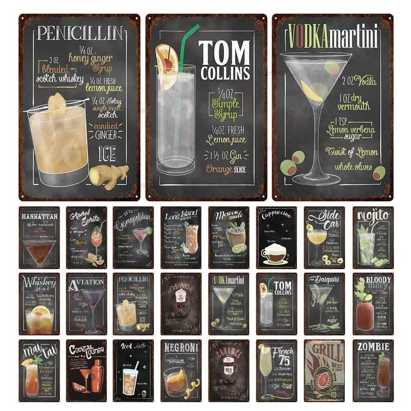 Mojito Cocktail Vintage Metal Tin Signs Martini Metal Painting Poster Bar Pub Club Home Wall Decor Plaque Metal Art Sticker
Mojito Cocktail Vintage Metal Tin Signs Martini Metal Painting Poster Bar Pub Club Home Wall Decor Plaque Metal Art Sticker