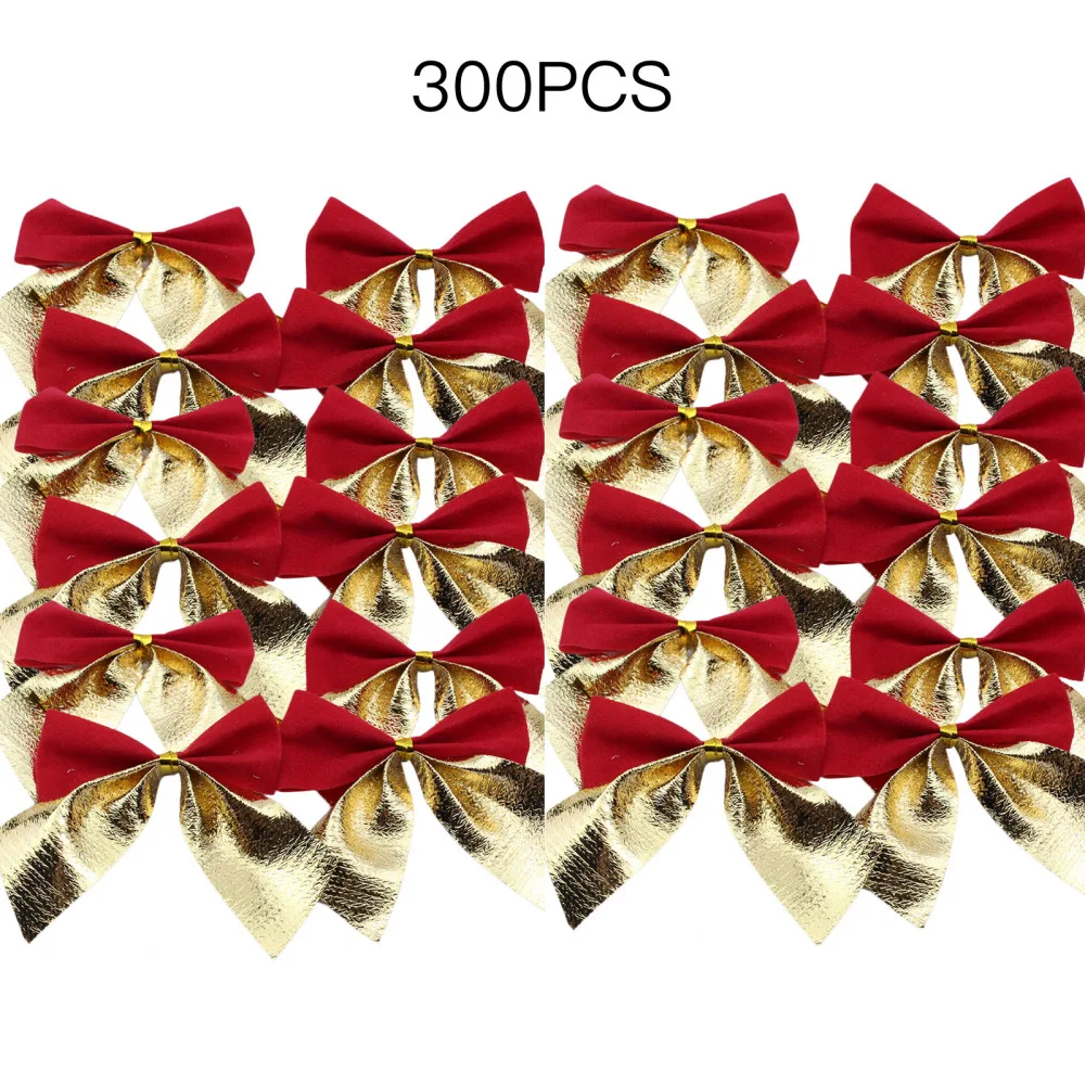 Hanging Decorations Artificial Bow Bowknot Christmas Tree Ornaments Gift Cloth Gold And Red DIY Pendant 300PCS Bows
Hanging Decorations Artificial Bow Bowknot Christmas Tree Ornaments Gift Cloth Gold And Red DIY Pendant 300PCS Bows