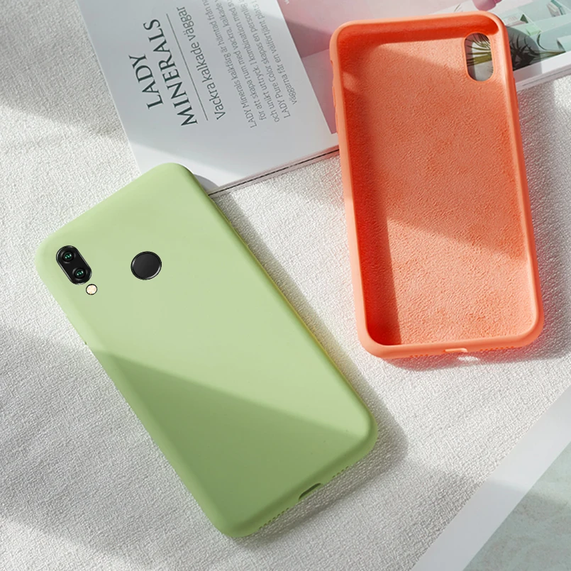 Оригинальный чехол из жидкого силикона для Huawei P20 P30 Mate 40 30 20 10 Lite Pro Простой