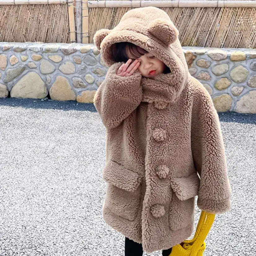 Winter New Real Fur Coats Casual Sheep Shearing Plush Warm Hooded Jackets Lamb Fur Kids Clothing Wool Outerwear Overcoats L1352
Winter New Real Fur Coats Casual Sheep Shearing Plush Warm Hooded Jackets Lamb Fur Kids Clothing Wool Outerwear Overcoats L1352