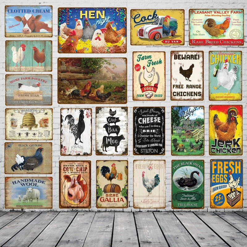 Fresh Eggs Chicken Metal Sign Beef Cow Wool Duck Meat Collection Tin Poster Vintage Wall Plaque Painting Craft Farm House Decor
Fresh Eggs Chicken Metal Sign Beef Cow Wool Duck Meat Collection Tin Poster Vintage Wall Plaque Painting Craft Farm House Decor