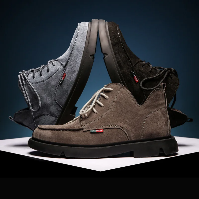 Outdoor Sport Men Boots High Quality Split Leather Ankle Snow Shoes Warm Lace-Up Winter Footwear Plus Size 38~48
Outdoor Sport Men Boots High Quality Split Leather Ankle Snow Shoes Warm Lace-Up Winter Footwear Plus Size 38~48
