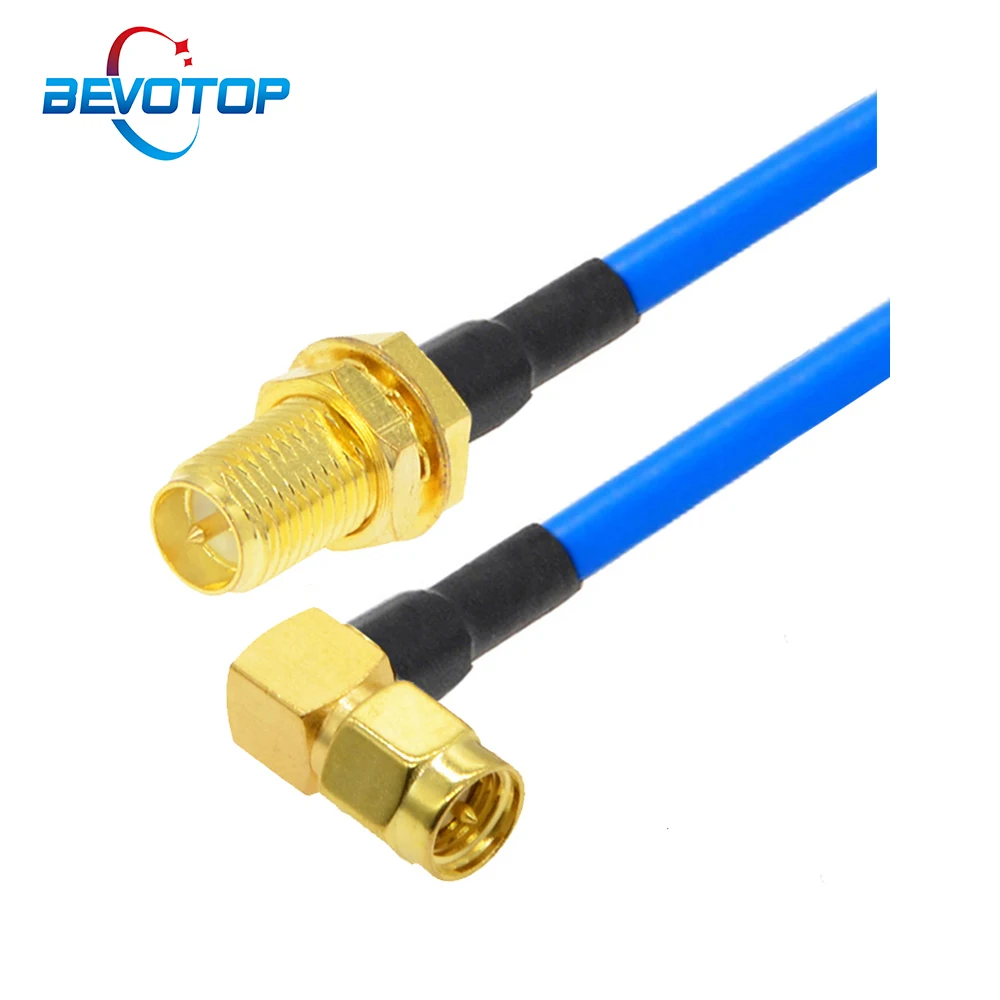 RP SMA Female to SMA Male 90 Degree Right Angle Plug RG402 Semi-Flexible Cable 50 Ohm Pigtail High Frequency Test Cable Jumper
RP SMA Female to SMA Male 90 Degree Right Angle Plug RG402 Semi-Flexible Cable 50 Ohm Pigtail High Frequency Test Cable Jumper