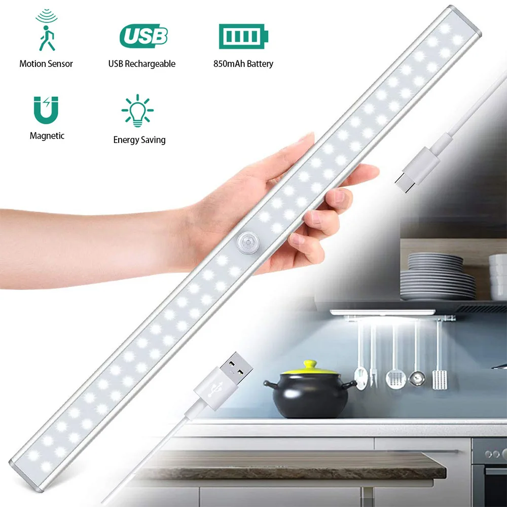Motion Sensor Light LED Night Light Wireless USB Rechargeable Closet Night Lamp For Kitchen Cabinet Wardrobe Staircase Lighting
Motion Sensor Light LED Night Light Wireless USB Rechargeable Closet Night Lamp For Kitchen Cabinet Wardrobe Staircase Lighting