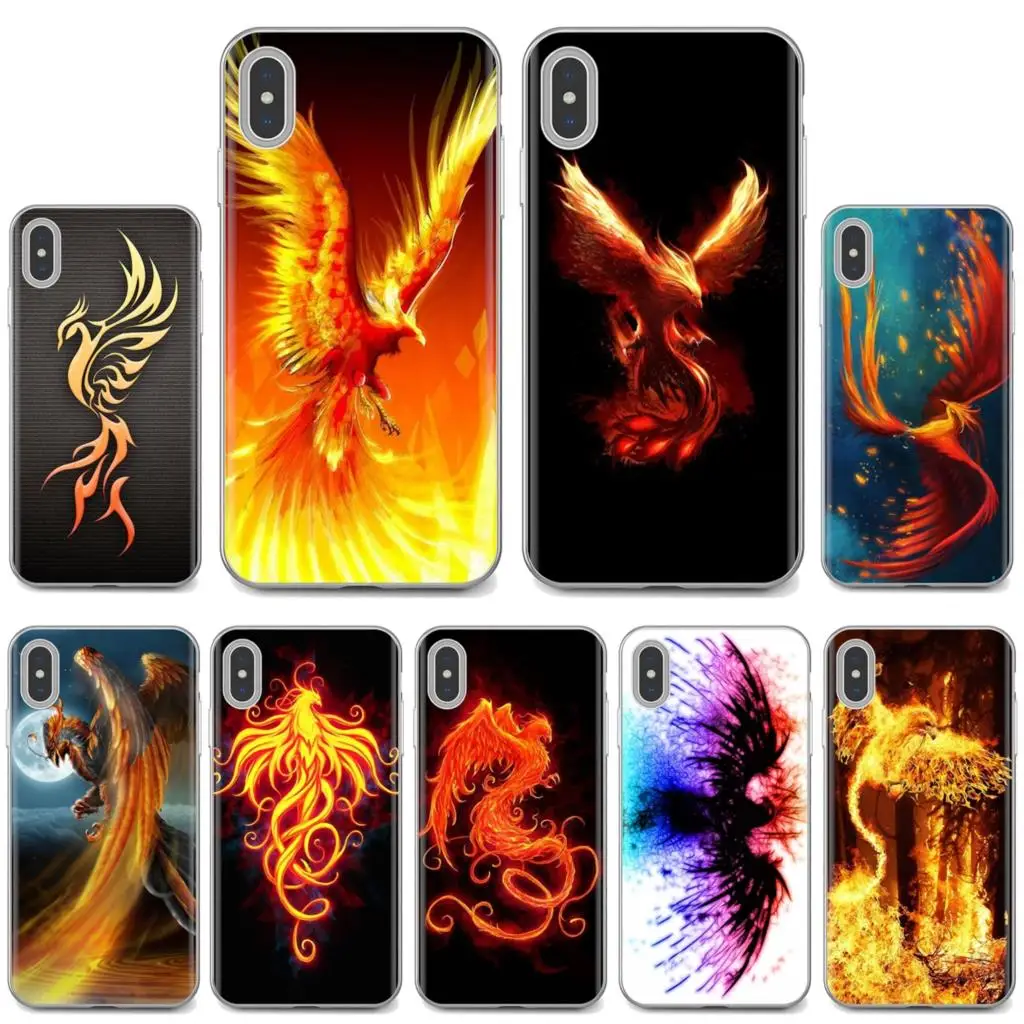 Купить силиконовый чехол для телефона The rising Fire Phoenix bird iPhone 10 11 12 13 Mini Pro 4S SE 5C 6 6S 7 8 X