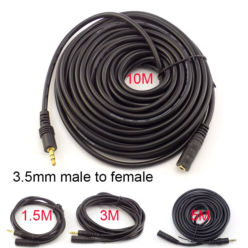 1.5M/3M/5M/10M DC 3.5mm Jack Male to Female Headphone AV Audio speaker Extension Cable wire PC AUX Audio Stereo Extend Cord
1.5M/3M/5M/10M DC 3.5mm Jack Male to Female Headphone AV Audio speaker Extension Cable wire PC AUX Audio Stereo Extend Cord