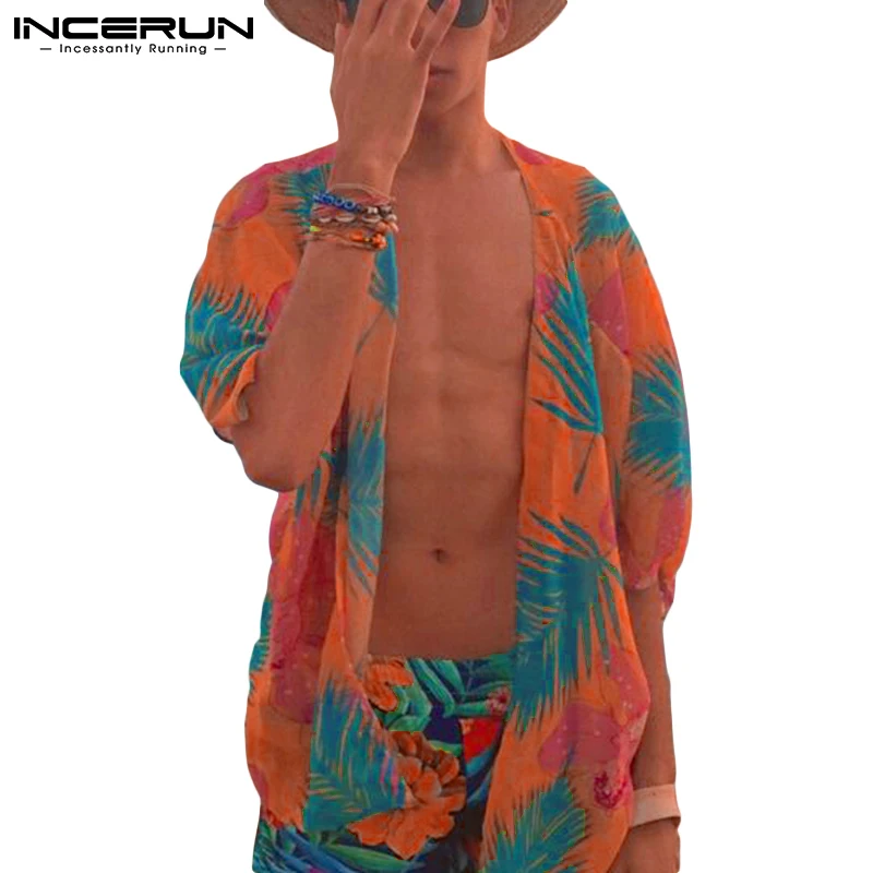 INCERUN Summer Men Shirt Printed Vacation Open Stitch Short Sleeve Breathable Streetwear Men Hawaiian Shirts Casual Camisas 2021
INCERUN Summer Men Shirt Printed Vacation Open Stitch Short Sleeve Breathable Streetwear Men Hawaiian Shirts Casual Camisas 2021