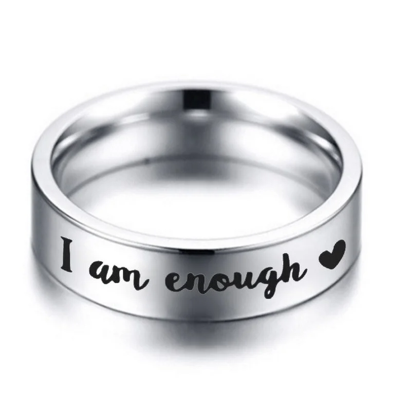 Women Ring Letter Rings Man I Am Enough Wedding Couples Cute Fashion Jewellery Metal Silver Color Stainless Steel Pierscionki
Women Ring Letter Rings Man I Am Enough Wedding Couples Cute Fashion Jewellery Metal Silver Color Stainless Steel Pierscionki
