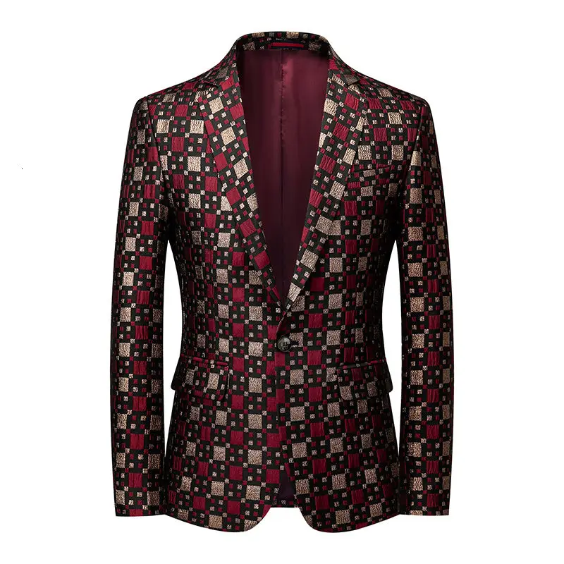 Jaquetas Homens Terno Fashion Lattice Bleazer Men Dress Personalized Stage Performance Business Casual Groom Wedding Suit Red
Jaquetas Homens Terno Fashion Lattice Bleazer Men Dress Personalized Stage Performance Business Casual Groom Wedding Suit Red