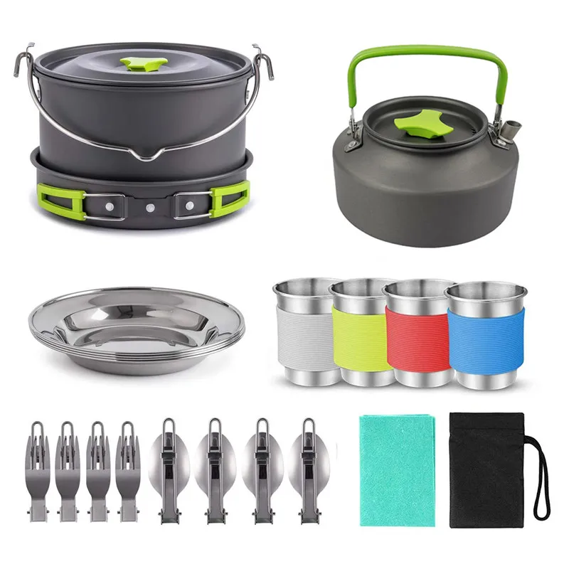 17pcs/Set Outdoor Pots Pans Camping Cookware Picnic Cooking Set Non-stick Tableware With Foldable Spoon Fork Knife Kettle Cup
17pcs/Set Outdoor Pots Pans Camping Cookware Picnic Cooking Set Non-stick Tableware With Foldable Spoon Fork Knife Kettle Cup