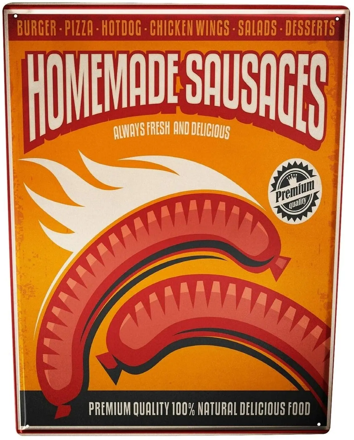 AMELIA SHARPE Metal Sign Retro Sausage Decoration Cafe Family Bar Restaurant 12x8 Inch Retro Tin Sign
AMELIA SHARPE Metal Sign Retro Sausage Decoration Cafe Family Bar Restaurant 12x8 Inch Retro Tin Sign