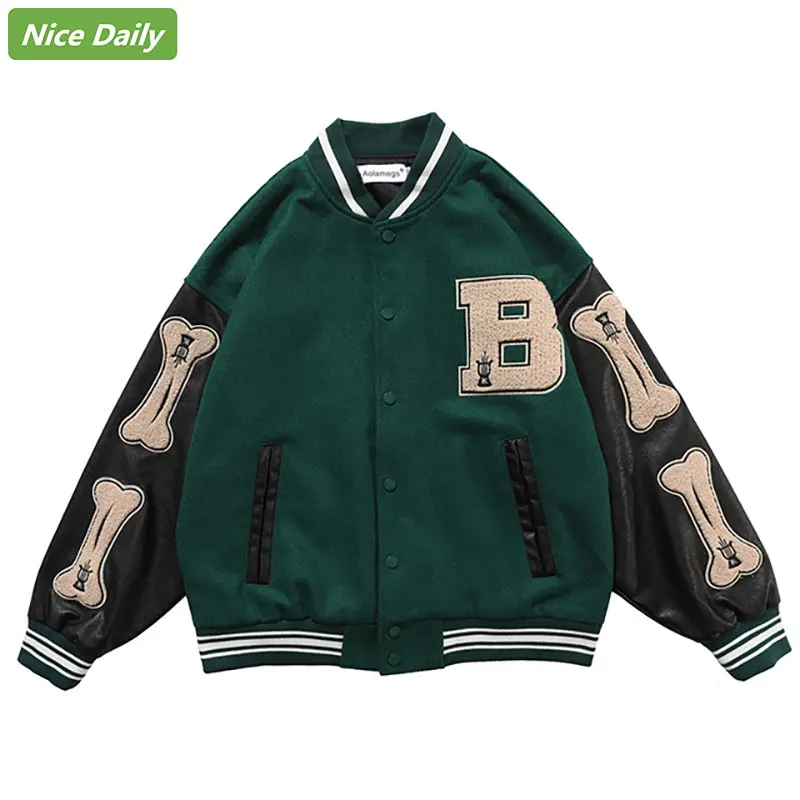 NiceDaily Harajuku College Style Bomber Jacket Men Baseball Coats Furry Bone Letter Patch Color Block Patchwork 3 Color Optional
NiceDaily Harajuku College Style Bomber Jacket Men Baseball Coats Furry Bone Letter Patch Color Block Patchwork 3 Color Optional