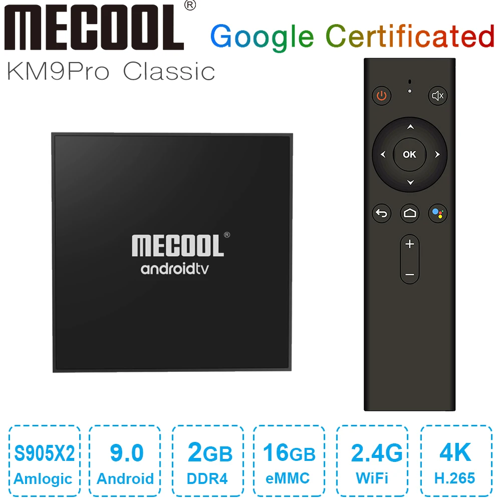 Фото Классическая ТВ приставка MECOOL KM9 Pro на Android 9 0 с сертификатом Google - купить