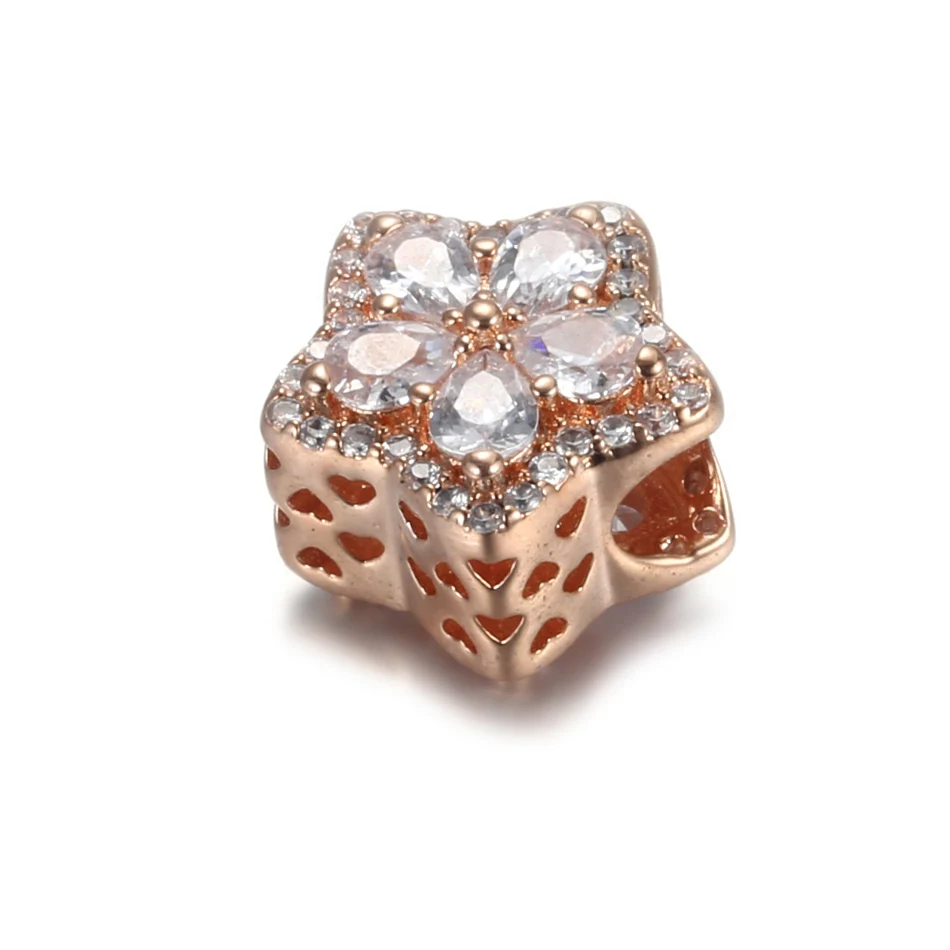 Authentic S925 Silver Charm Pave Star Flower Bead for Women Bracelet Bangle DIY Jewelry Girl Gift Rose & Clear CZ
Authentic S925 Silver Charm Pave Star Flower Bead for Women Bracelet Bangle DIY Jewelry Girl Gift Rose & Clear CZ