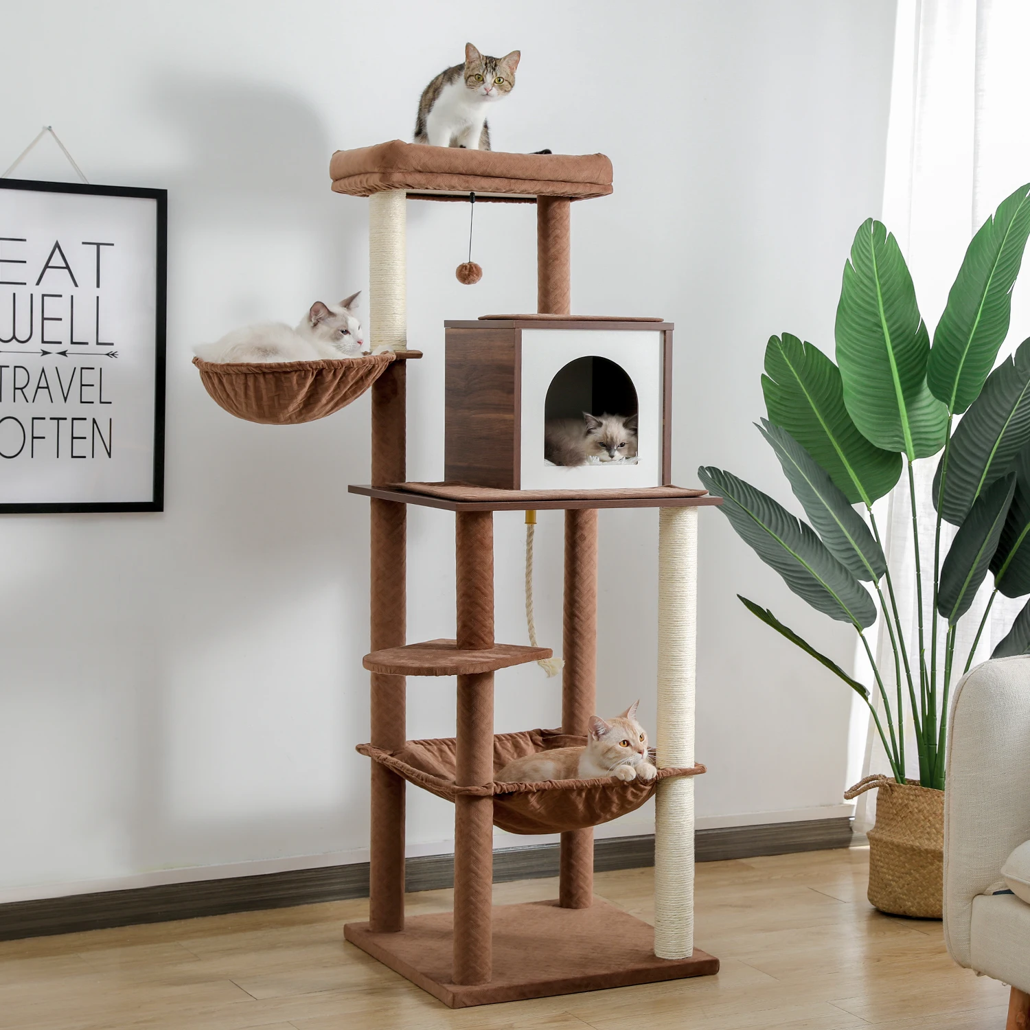 Free Shipping Tall Cat Tree Multi-Level Cat Tower with Sisal Covered Scratching Posts Private Condo Extra Large Perch Cozy
Free Shipping Tall Cat Tree Multi-Level Cat Tower with Sisal Covered Scratching Posts Private Condo Extra Large Perch Cozy