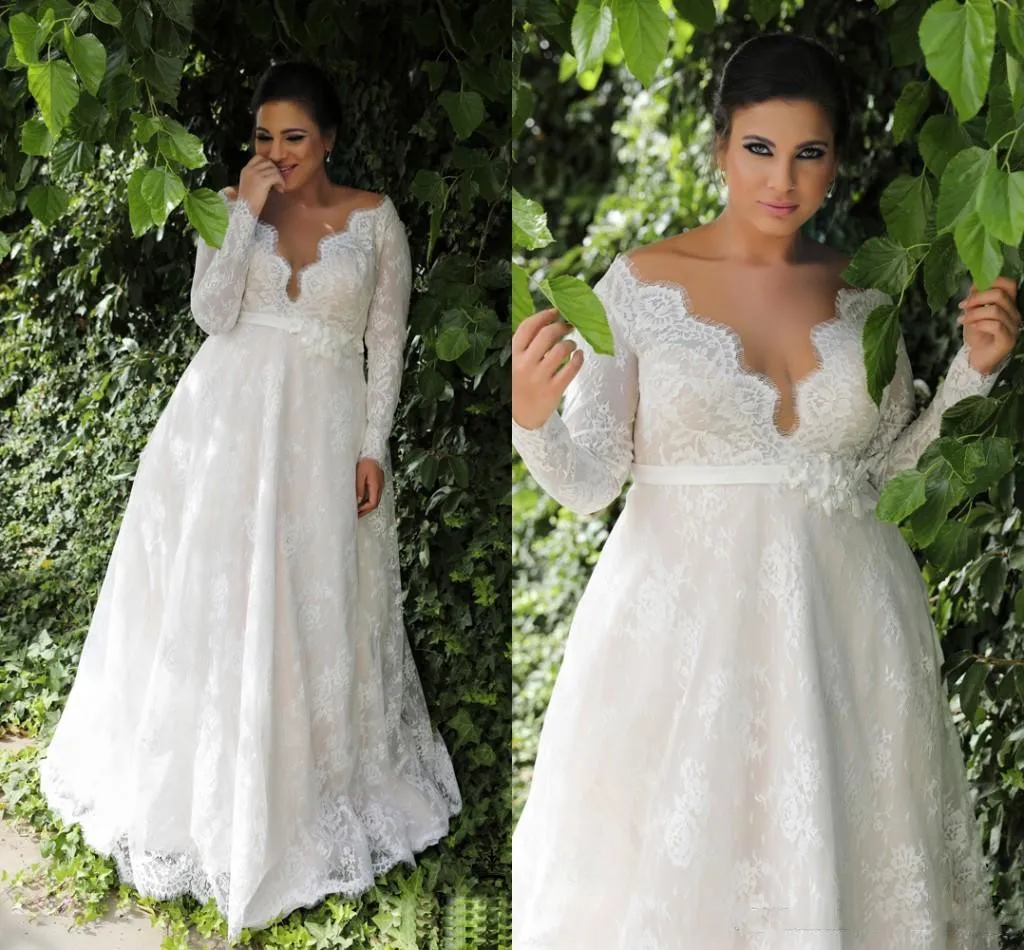 Long Sleeve Sexy V-Neck Long Wedding Dresses A-Line Empire Waist Full Lace Bridal Prom Gowns robe soirée femme свадебное платье
Long Sleeve Sexy V-Neck Long Wedding Dresses A-Line Empire Waist Full Lace Bridal Prom Gowns robe soirée femme свадебное платье