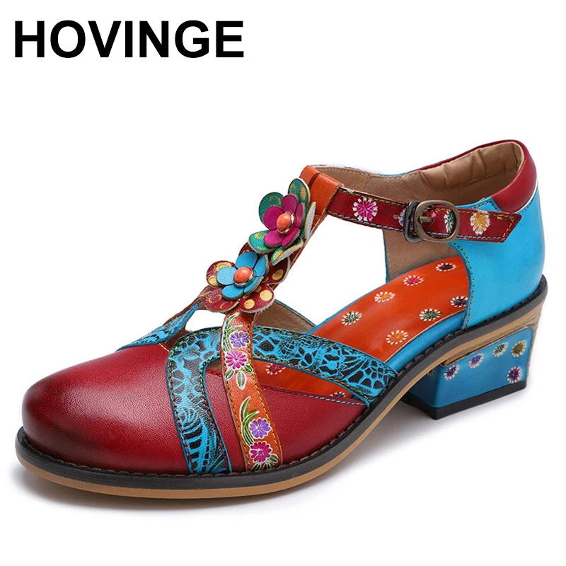 HOVINGE 2020 New Retro Genuine Leather Round Toe Square Heel Printed Hollow Buckle Strap Comfortable Women Sandals Med Heels
HOVINGE 2020 New Retro Genuine Leather Round Toe Square Heel Printed Hollow Buckle Strap Comfortable Women Sandals Med Heels