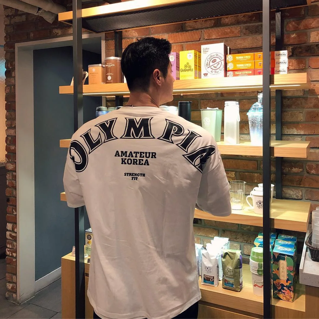 Korean men t shirt Fitness Cotton Casual T-Shirt Fashion Print Loose Short sleeve Tees Tops Summer mens Sport Workout Clothing
Korean men t shirt Fitness Cotton Casual T-Shirt Fashion Print Loose Short sleeve Tees Tops Summer mens Sport Workout Clothing
