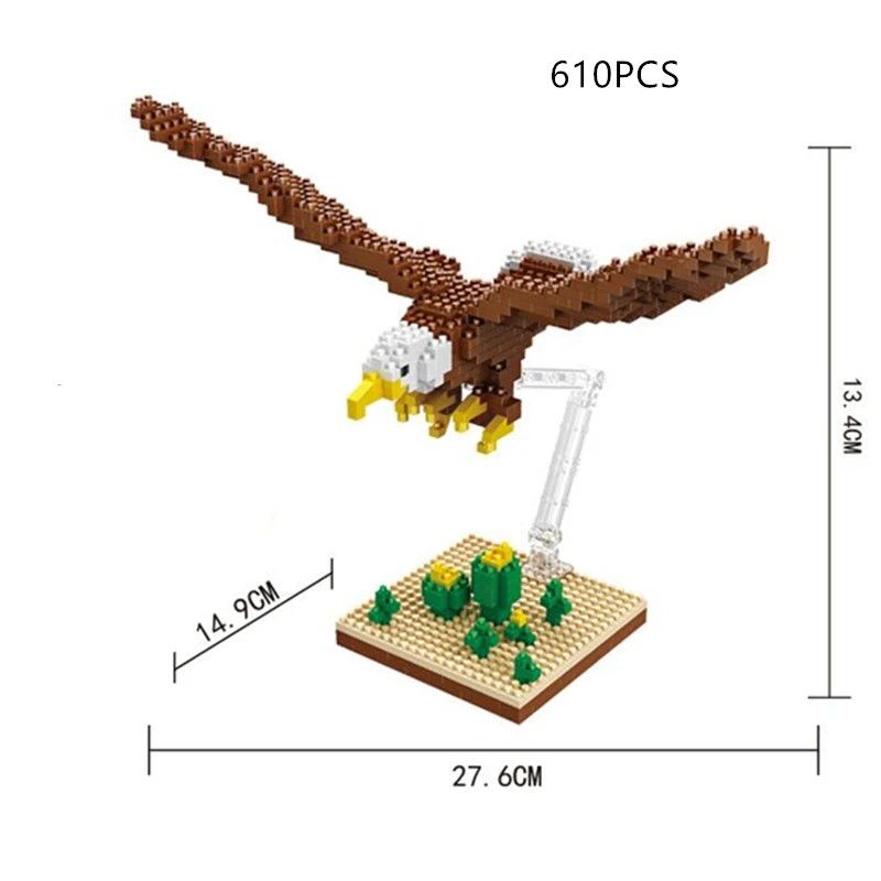 610 PCS Eagle Small Particle Building Blocks Puzzle Assembly Toy Eagle Wings Decoration DIY Children's Education Christmas Gift
610 PCS Eagle Small Particle Building Blocks Puzzle Assembly Toy Eagle Wings Decoration DIY Children's Education Christmas Gift