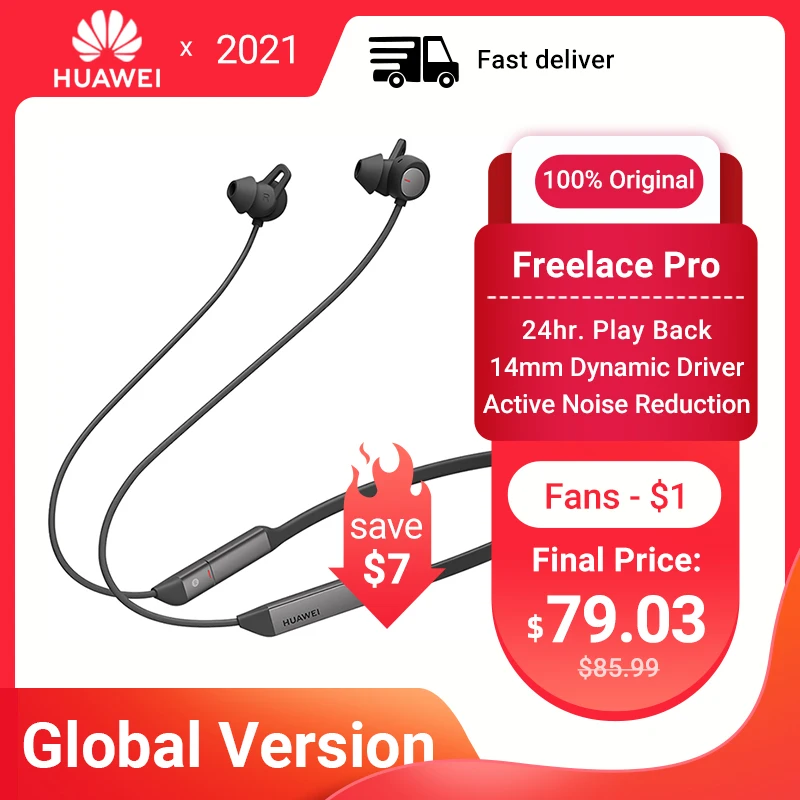 HUAWEI FreeLace Pro Wireless Headset Genuine 3 Mic Design Active Noise Cancellation Fast Charging Bluetooth 5.0 In-Ear Headphone
HUAWEI FreeLace Pro Wireless Headset Genuine 3 Mic Design Active Noise Cancellation Fast Charging Bluetooth 5.0 In-Ear Headphone
