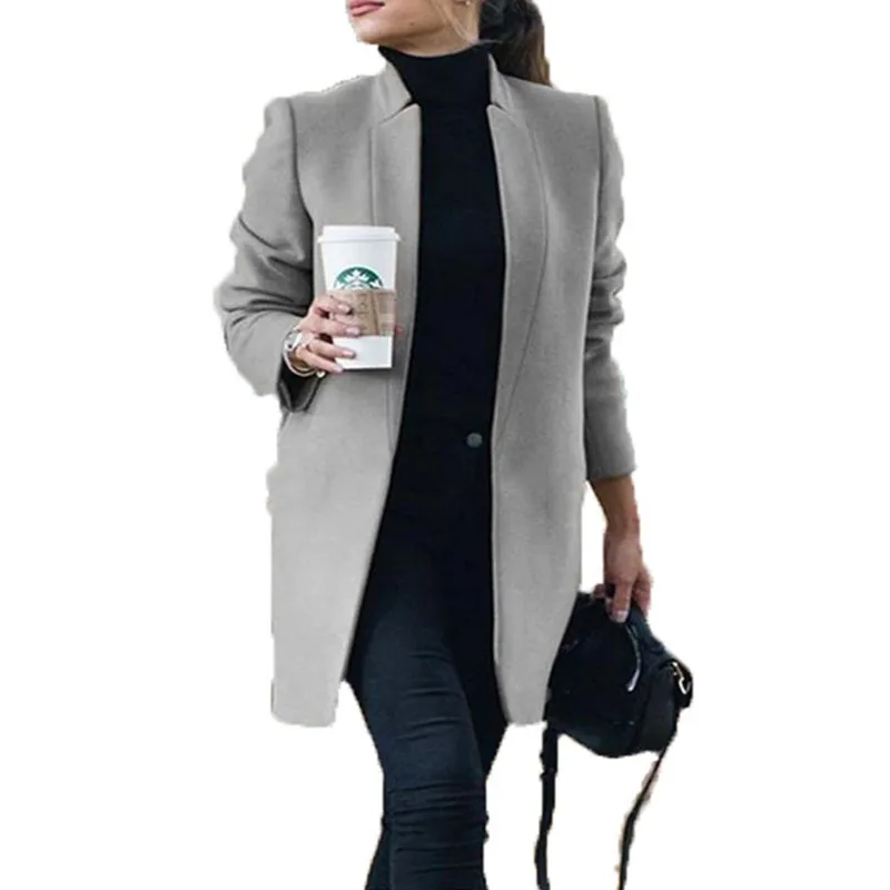 Autumn Winter Women's Coat Solid Color Slim Tailored Collar Jacket Female Long Overcoat Trench Wool Blends
Autumn Winter Women's Coat Solid Color Slim Tailored Collar Jacket Female Long Overcoat Trench Wool Blends
