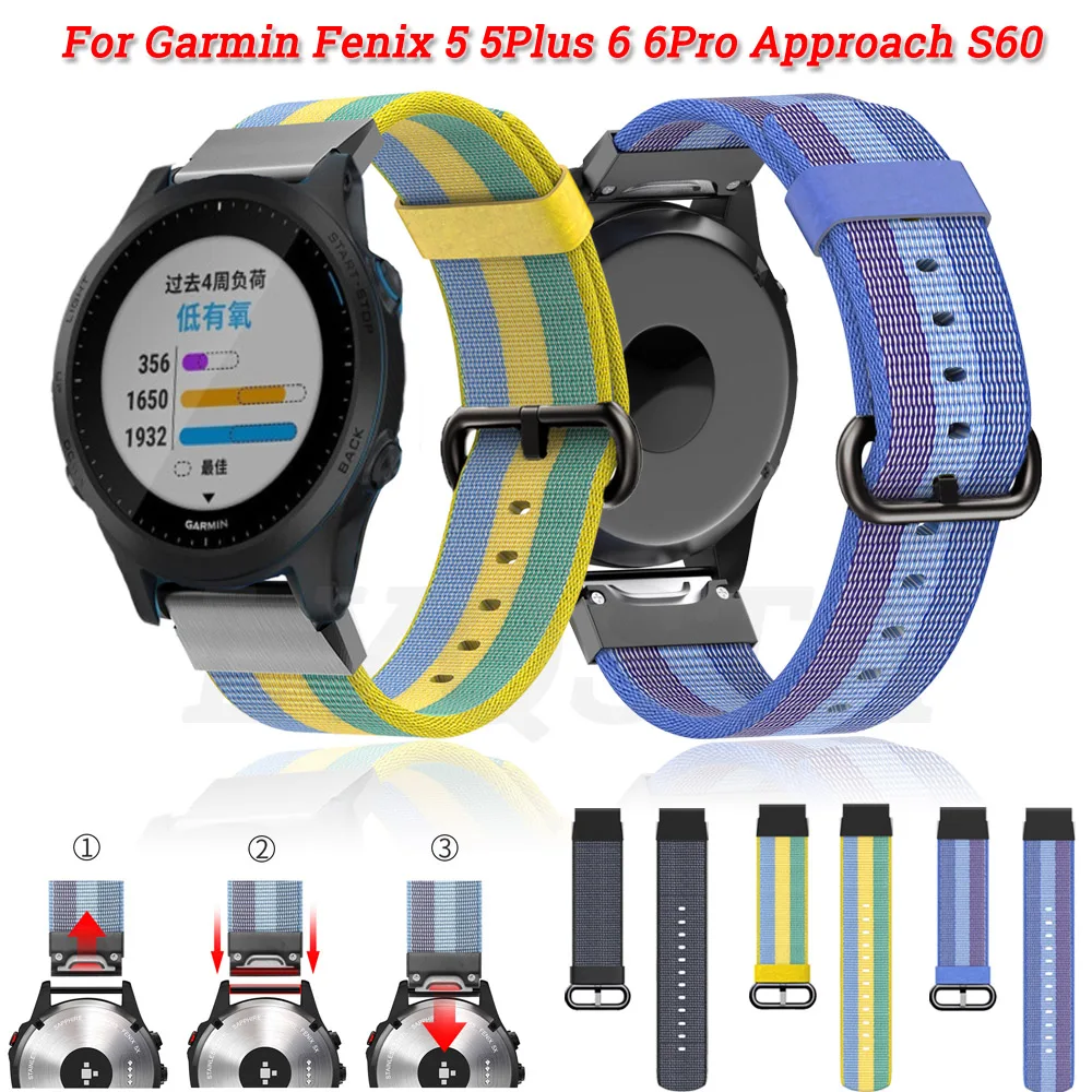Nylon 22mm Watchband Wriststrap For Garmin Fenix 6X 6 Pro 5X 5 Plus Forerunner 935 S60 Quatix5 Easy Fit Quick Release Bracelet
Nylon 22mm Watchband Wriststrap For Garmin Fenix 6X 6 Pro 5X 5 Plus Forerunner 935 S60 Quatix5 Easy Fit Quick Release Bracelet