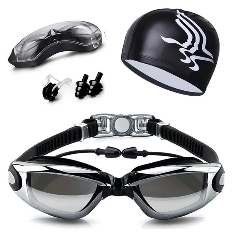 1 Set Hd Waterproof And Anti-fog Swimming Goggles Men And Women Adult Goggles Swimming Cap Set With Nose Clip And Earplugs
1 Set Hd Waterproof And Anti-fog Swimming Goggles Men And Women Adult Goggles Swimming Cap Set With Nose Clip And Earplugs