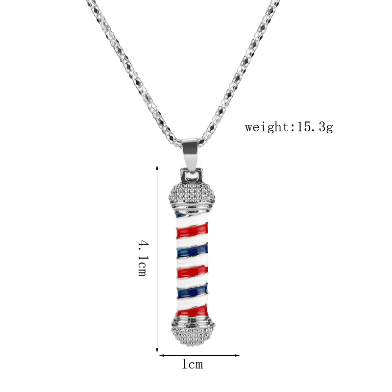 Classic Barber Shop Pole 3D Barber Pole Metal Chain Pendant Necklaces Hip Hop Barber Hairdresser Gothic Necklaces Jewelry
Classic Barber Shop Pole 3D Barber Pole Metal Chain Pendant Necklaces Hip Hop Barber Hairdresser Gothic Necklaces Jewelry