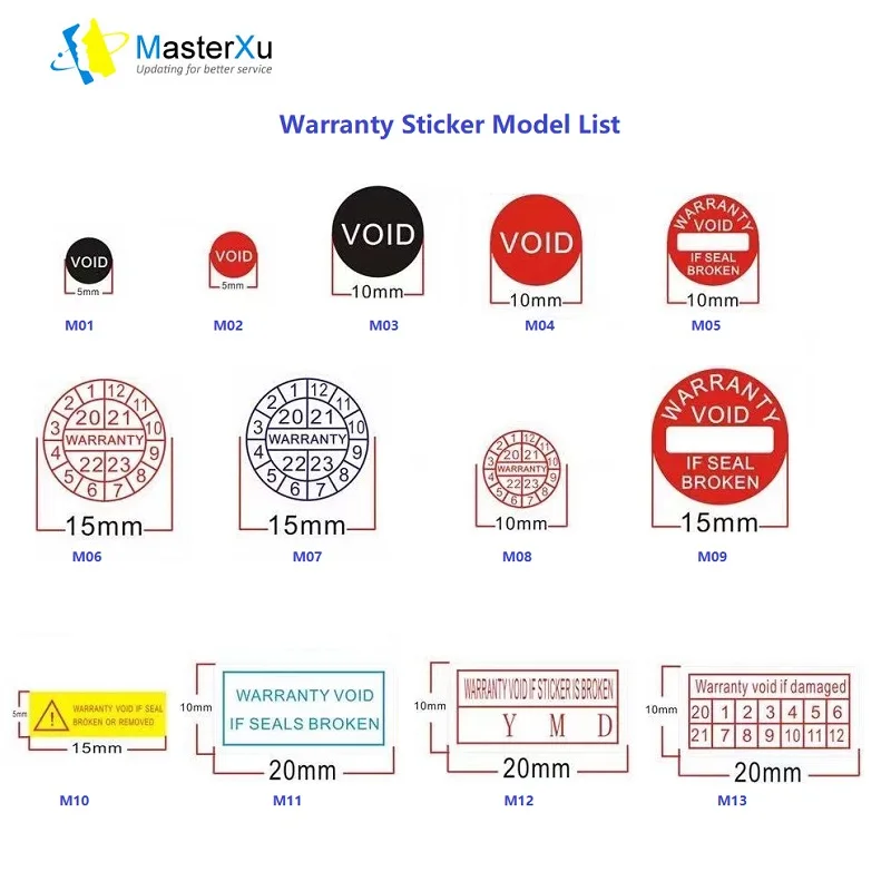 MasterXu Factory Wholesale Warranty Sticker Security Protection Void If Seal broken Damaged Shredded Paper 2021-2024
MasterXu Factory Wholesale Warranty Sticker Security Protection Void If Seal broken Damaged Shredded Paper 2021-2024