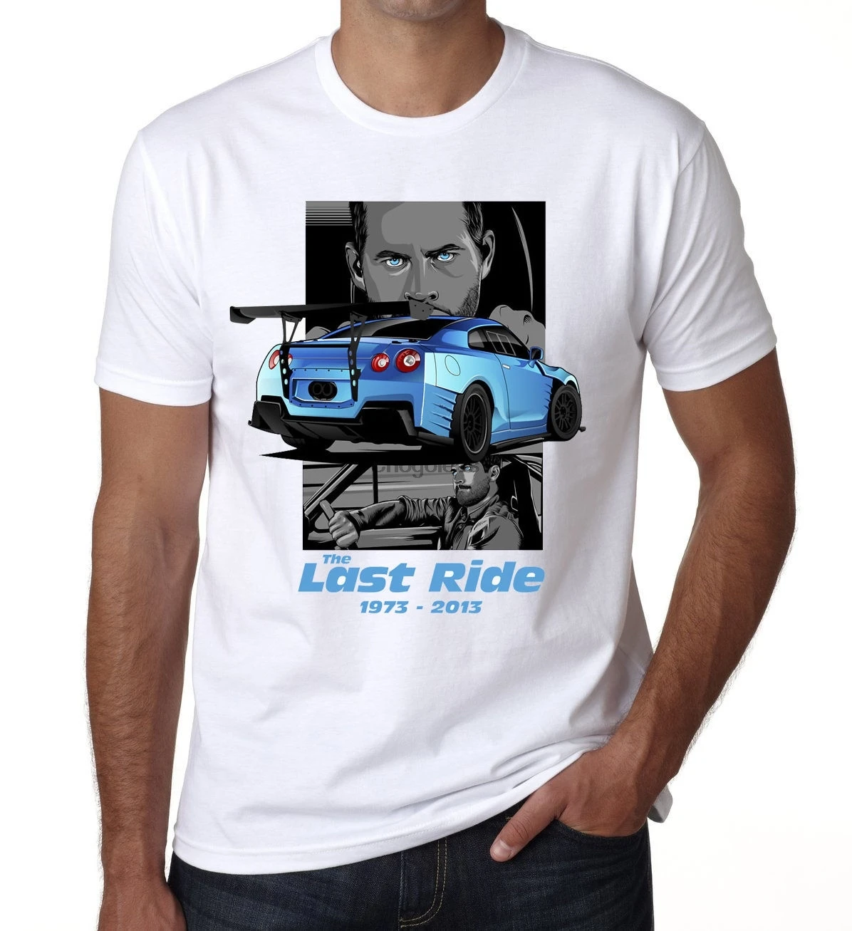 Детская Футболка Paul Walker Last Ride Homme голубая футболка 1973 2013 Blanc DT|Мужские футболки| |