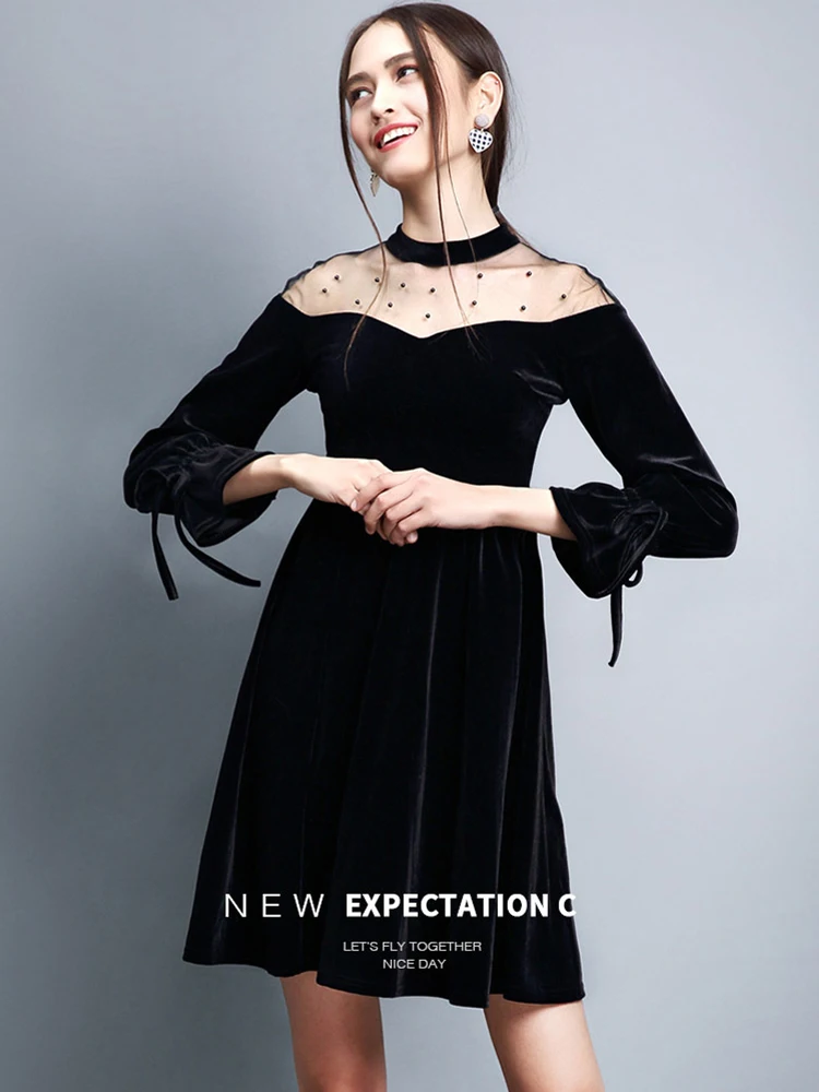 2020 spring dress new style lady temperament small fragrant wind velvet waist dress
2020 spring dress new style lady temperament small fragrant wind velvet waist dress
